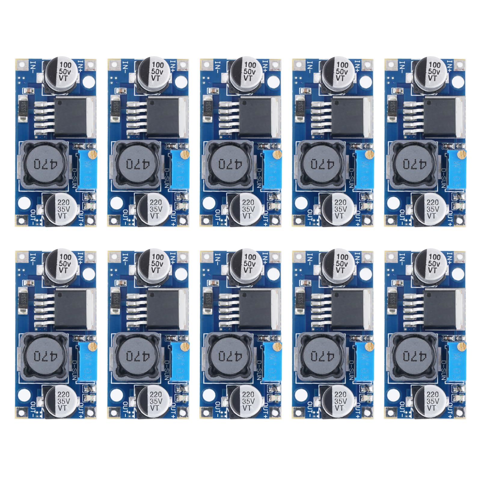 DC-DC Step Down Converter, APKLVSR 3A Buck Converter,Step-Down Spannungsregler, Einstellbares Netzteil Abwärtsmodul 24V auf 12V 5V 3V Wandler Modul（10 Stücke) Angebot bei HelloDeals