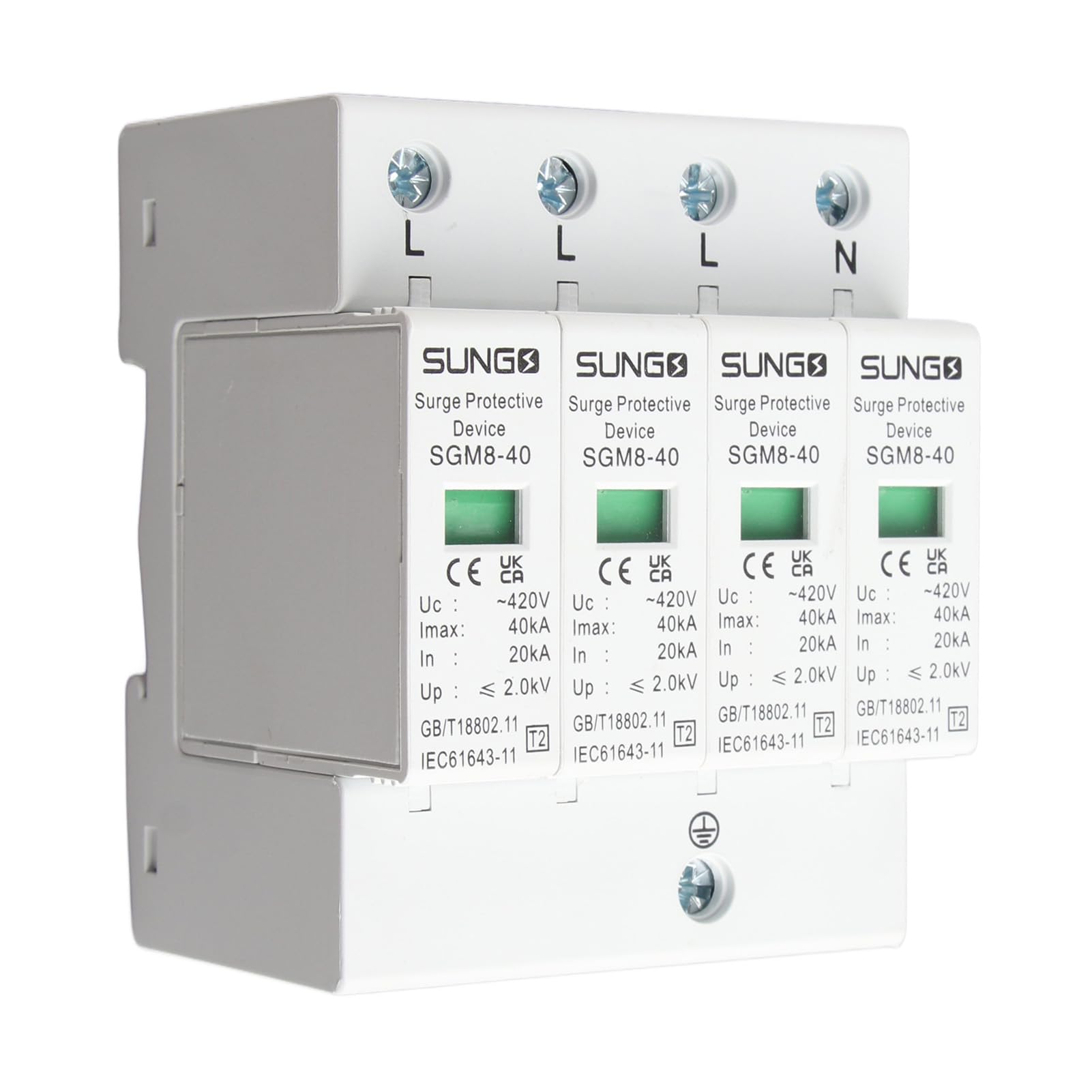 Keenso Haus-Überspannungsschutz 4P 40KA Haus Hutscheine Niederspannungsschutz für Überspannungsschutz (1 STK) Angebot bei HelloDeals