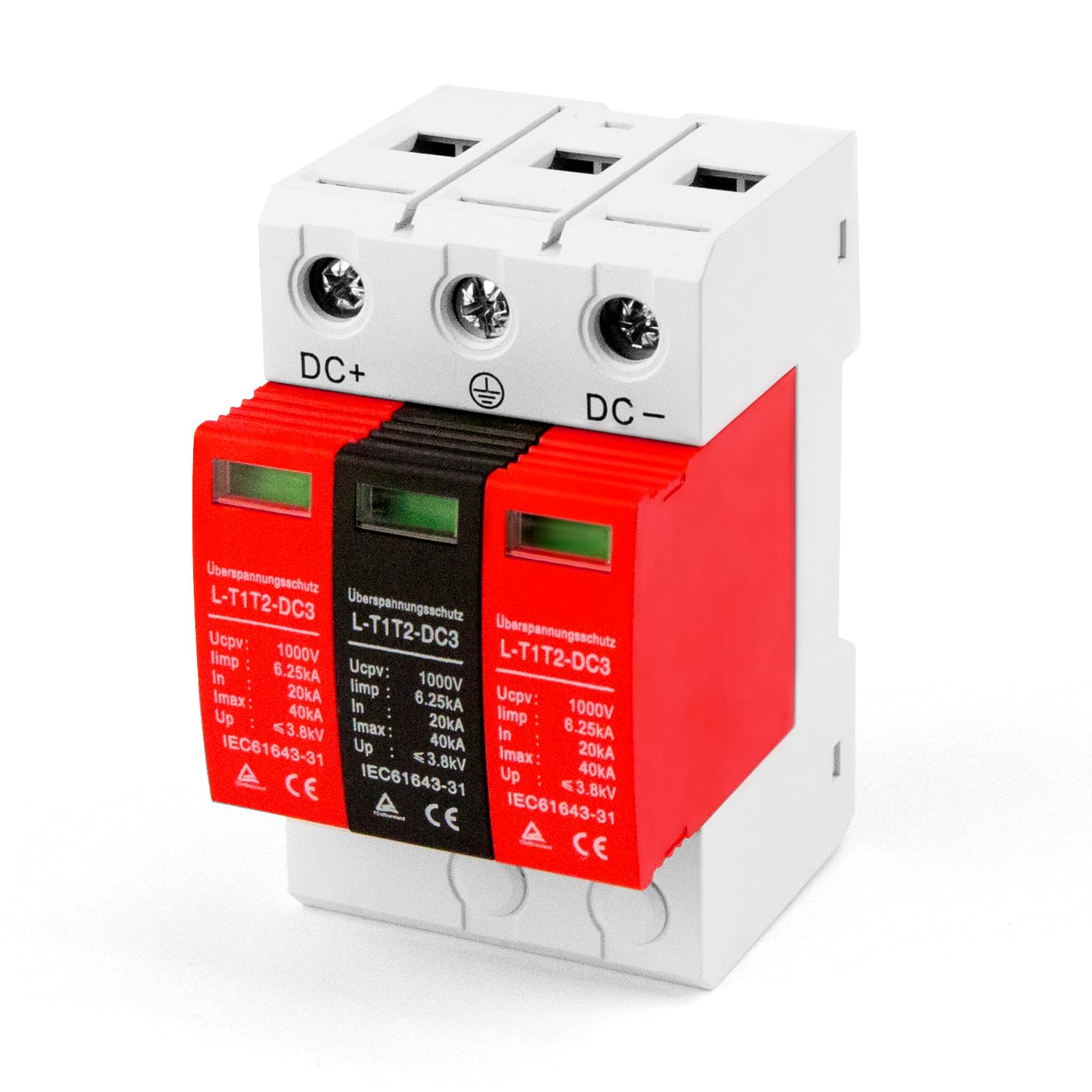 Überspannungsschutz, Überspannungsableiter Typ 1+ Typ 2, Typ(B+C) 3-Polig, Maximaler Ableitstrom von 40 Ka, Überspannungsschutz PV Angebot bei HelloDeals