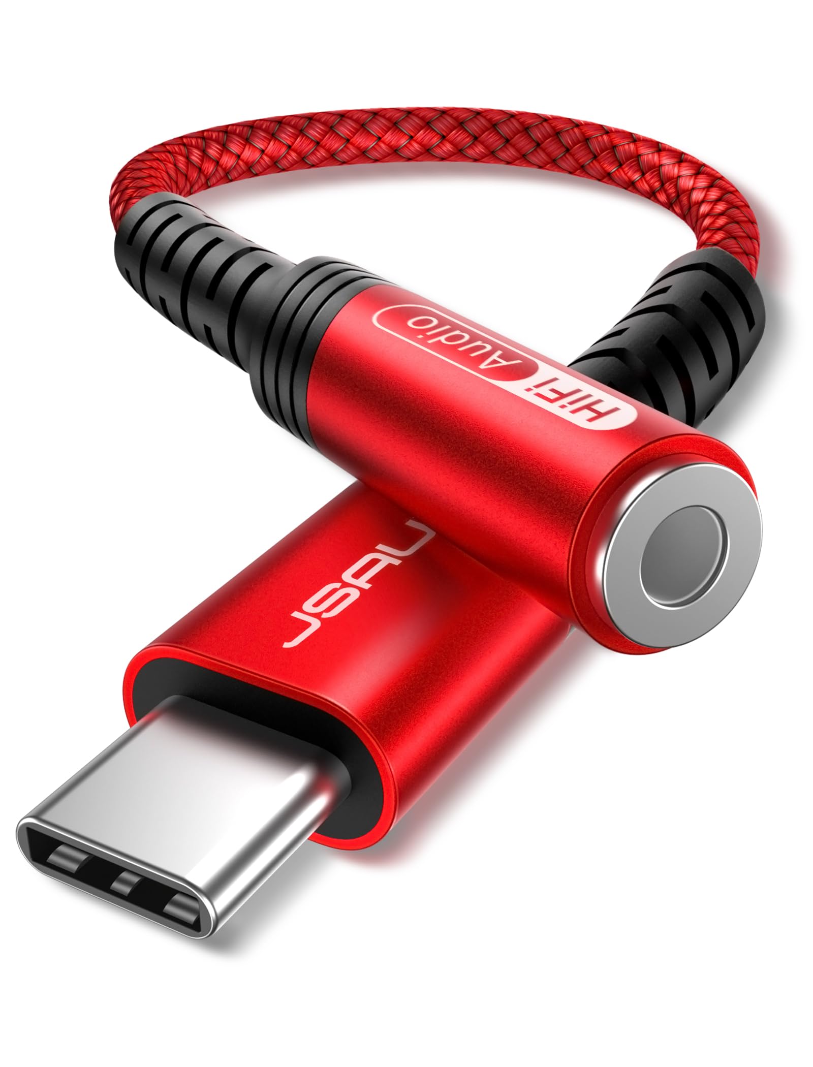 JSAUX USB C Kopfhörer Adapter Aux, USB C auf 3.5 Klinke Adapter Audio für iPhone 17 Pro Max/Air/16 Pro Max/ 15 Pro Max,Samsung S24/S24+/S24 Ultra/S23/S22,Pixel 9 Pro/9/8 Pro/8/7 Pro/7-Rot Angebot bei HelloDeals