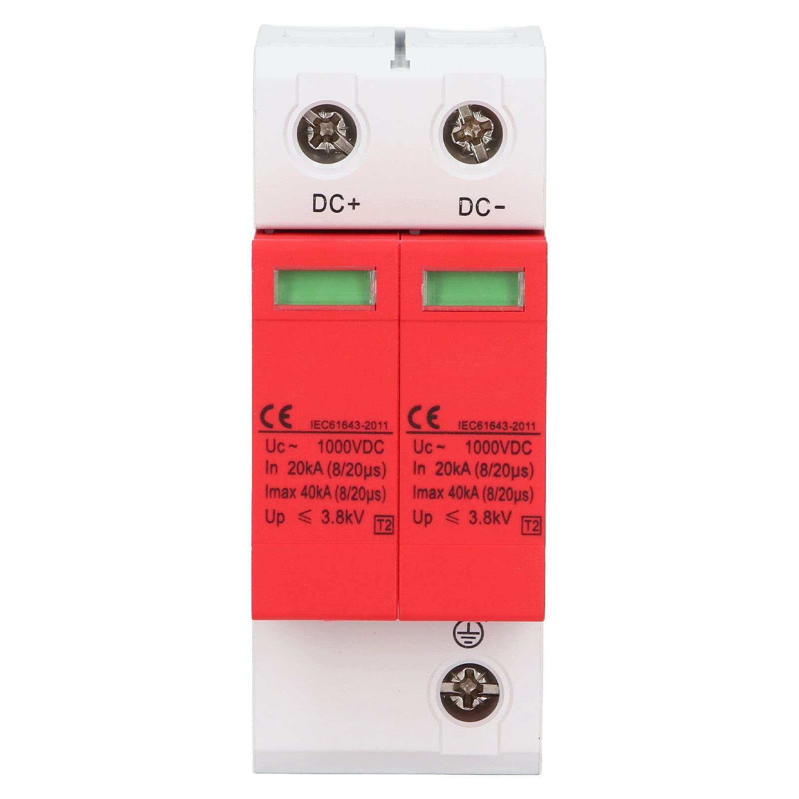 PV Überspannungsschutz Hutschiene DC 1000V 20-40KA 2P Blitzschutz Spannungsschutz Ableiterschutz T2 Überspannungsableiter für Photovoltaik Solar und Stromversorgung Angebot bei HelloDeals