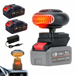 Auto Heizung mit Akku, Heizlüfter Auto Heizun, Tragbare 170W Auto Heizung mit 2 Stufen (30-80°C), Kabellos für Auto, Büro & Zuhause, Überhitzungsschutz & Kippschutz, für Büro, Auto (2 Batterien) Angebot bei HelloDeals