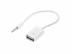 adaptare 14030 10 cm Aux-In-Kabel 3,5-mm-Klinke-Stecker auf USB 2.0-Buchse Typ A weiß 3,5-mm 4-polig Stecker auf USB-Buchse Angebot bei HelloDeals