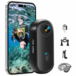 Action Cam WiFi, 1080P Mini Unterwasserkamera Wasserdicht bis 30M, 360° Helmkamera Fahrrad,Freihand-POVs,Bodycam Körperkamera, Actionkamera, Kleine Kamera Angebot bei HelloDeals