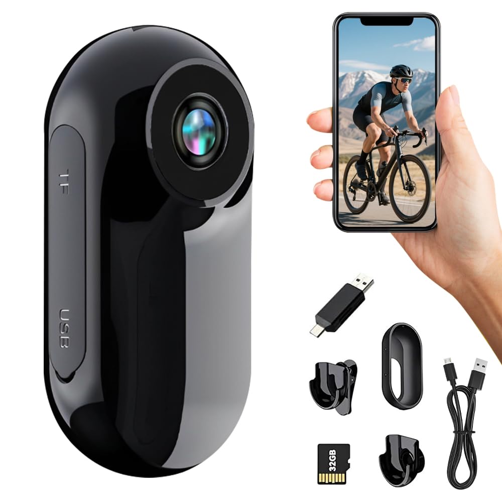 Mini Action Cam, 360 Grad Kamera Motorrad mit 32 GB Speicherkarte, 1080p Magnetische Action Kamera, Helmkamera Reiten, Motorrad Bodycam, Outdoor Sport Kamera mit Bildschirm Angebot bei HelloDeals