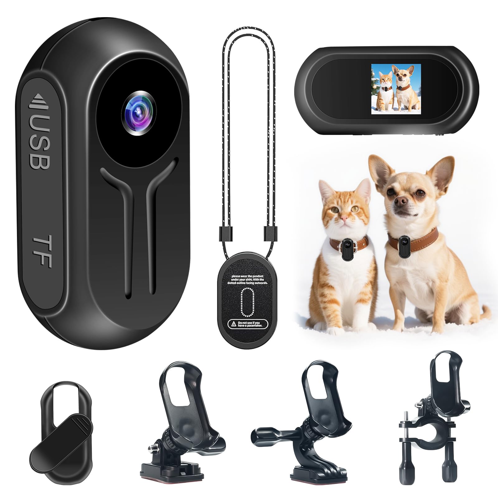 Action Cam, HD 1080P Daumen Körperkamera, 360° Drehbare Sport Action Kamera, 120° Weitwinkel Kleine Videokamera mit Magnetischem und Display-Bildschirm für Fahrrad Motorrad Helme Kameraaufnahme Angebot bei HelloDeals