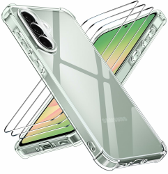iVoler Nie Vergilbung Klar Hülle für Samsung Galaxy A56 5G mit Stoßfest Schutzecken, 1 Handyhülle mit 3 Stück Panzer Schutz Glas, [Militärischer Schutz] Transparent Schutzhülle Dünn Durchsichtige Case Samsung Galaxy A56 5G transparent Angebot bei HelloDeals