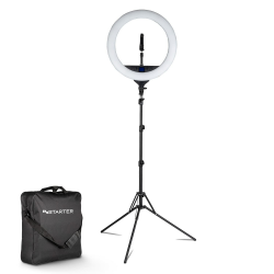 RGB LED Ringlicht mit Stativ, Ringleuchte 180° schwenkbar, Videoleuchte 60 W mit 360° Kugelkopf, Flexible Kamera Beleuchtung dimmbar 360° RGB-Spektrum Angebot bei HelloDeals