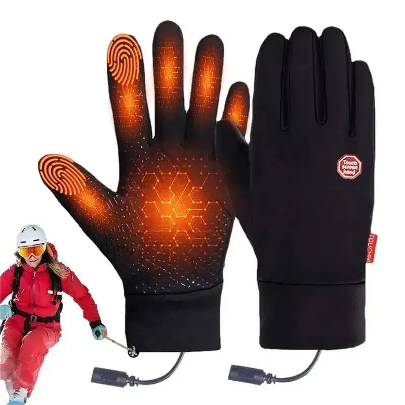 USB-beheizte Handschuhe, wiederaufladbarer Akku, dickes und warmes Futter für kaltes Wetter, elektrische beheizte Handschuhe für Männer und Frauen, Touchscreen Angebot bei HelloDeals
