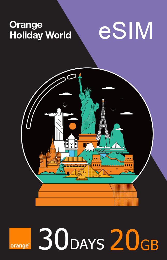 Orange Holiday World eSIM – 30 Tage, bis zu 20GB Daten, 15Minuten Anrufe, 50 SMS. Vorgeladen und aktiviert mit weltweitem Service. Tethering erlaubt. Globale eSIM für iPhone & Android World 30 Day 20GB eSIM Angebot bei HelloDeals