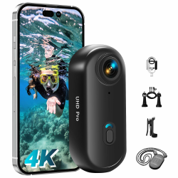 Action Cam WiFi, 4K Mini Unterwasserkamera Wasserdicht bis 30M, 360° Helmkamera Fahrrad,Freihand-POVs,Bodycam Körperkamera, Actionkamera, Kleine Kamera Angebot bei HelloDeals