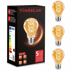Glühbirne E27 LED Warmweiss 2200K Filament Lampe Edison Vintage Leuchtmittel 4W Energiesparlampe Retro Birne Deko für Haus Café Bar 3er A60 Gold-a60 3 Pack Angebot bei HelloDeals