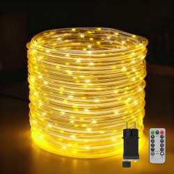 Lichterschlauch Aussen 10M 100 LEDs LED Schlauch Lichterkette mit Fernbedienung und Timer Weihnachtsbeleuchtung Weihnachtslichterkette 8 Modi Dimmbar Ø5mm, WarmWeiß Warmweiß 10M Angebot bei HelloDeals