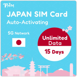 Japan SIM-Karte – 15 Tage unbegrenztes Datenvolumen | Automatische Aktivierung | 5G-Netzwerk mit Tethering/Hotspot/Internetzusammenführung | Nur Daten (kein Sprachdienst) 15 Day Unlimited Angebot bei HelloDeals