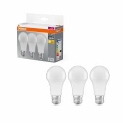Osram LED Base Classic A, in Kolbenform mit E27-Sockel, Nicht Dimmbar, Ersetzt 100 Watt, Matt, Warmweiß - 2700 Kelvin, 3er-Pack Angebot bei HelloDeals