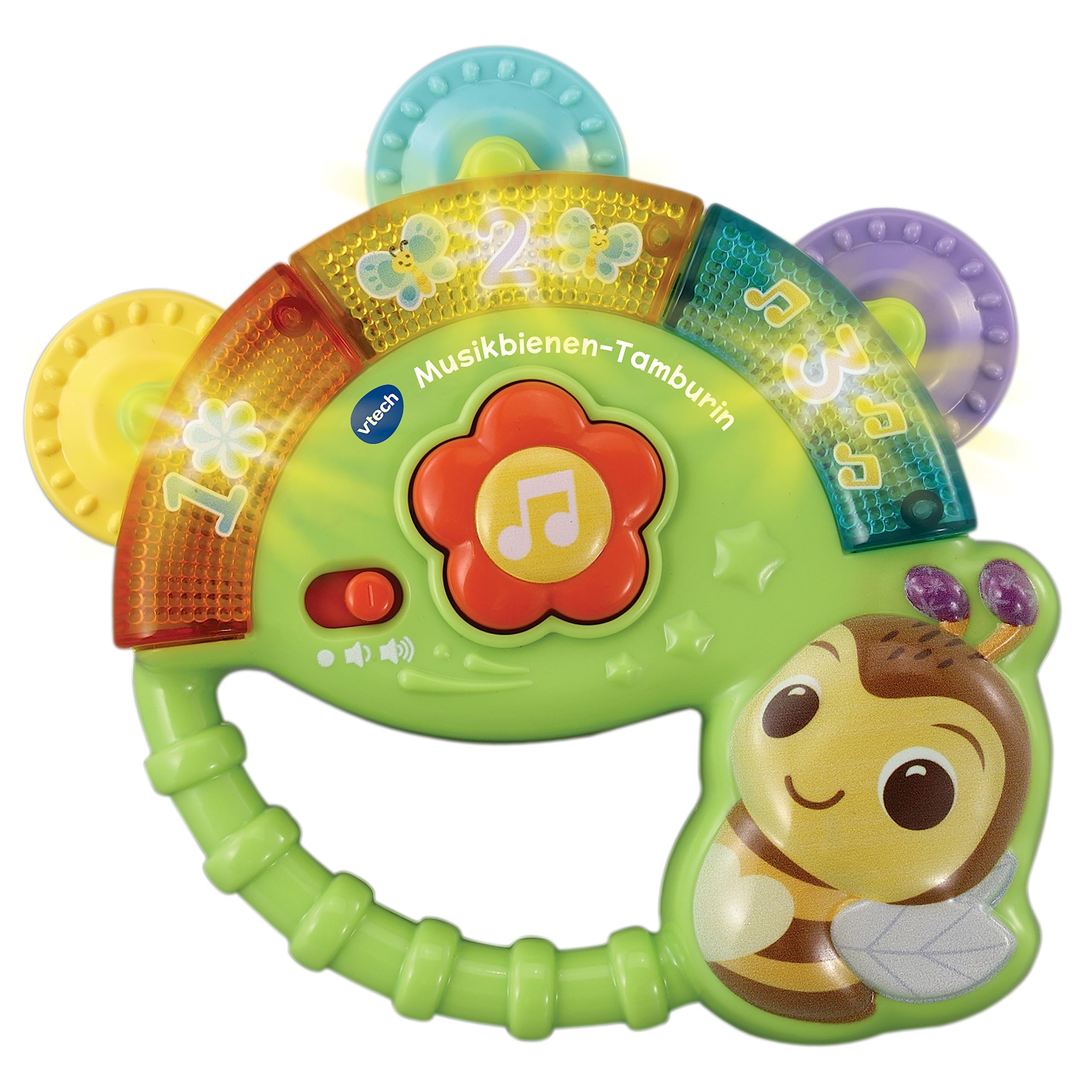 Vtech Baby Musikbienen-Tamburin – Musik-Spielzeug mit Zahleninhalten, lustigen Geräuschen, Sätzen und Liedern – Für Kinder von 3-36 Monaten Angebot bei HelloDeals