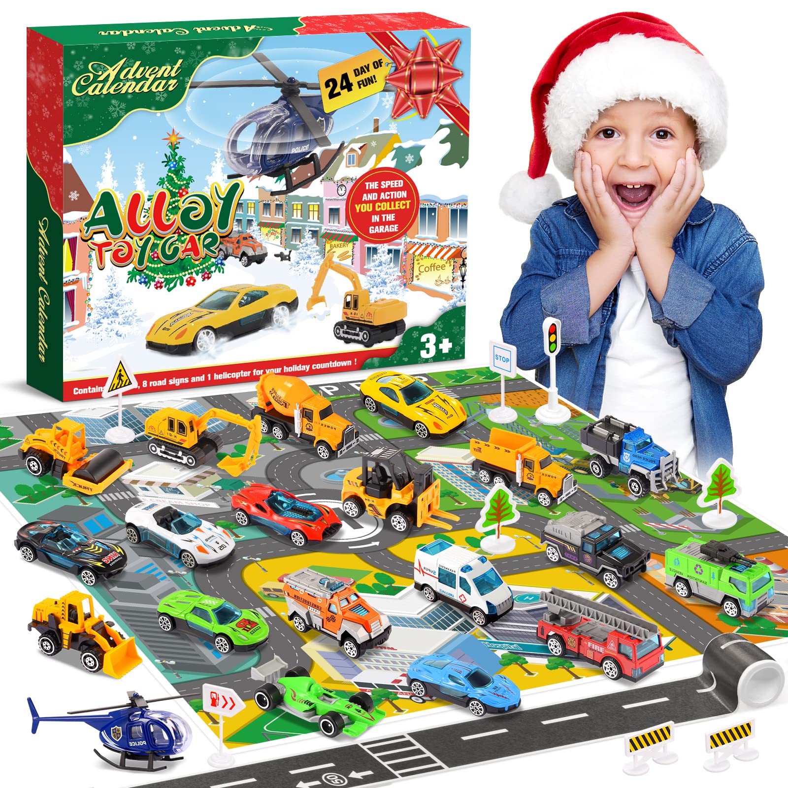 Spielzeug ab 2 3 4 5 6 7 Jahre, Adventskalender 2025 Kinder Auto Spielzeug Kleine Geschenk für Kinder Autos Spiele ab 2-7 Geschenk Mädchen 2-7 Jahre weihnachtskalender kinder Angebot bei HelloDeals