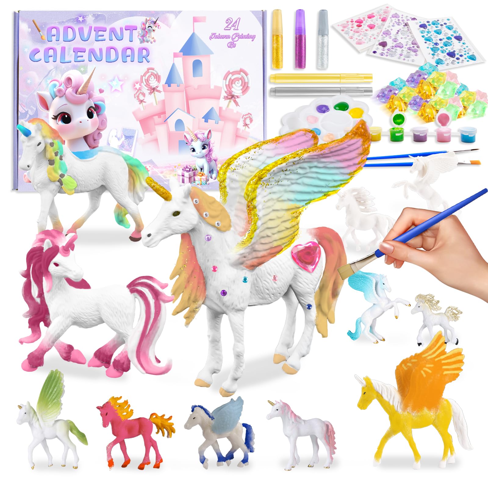 Adventskalender 2025 Kinder, Einhorn Adventskalender Mädchen, Malset für Kinder Einhorn, Kreativ Advents-kalender Set für Kind-er, Weihnachtsgeschenke für Mädchen Advents-kalender 4 5 6 7 8 9 10 jahre Angebot bei HelloDeals