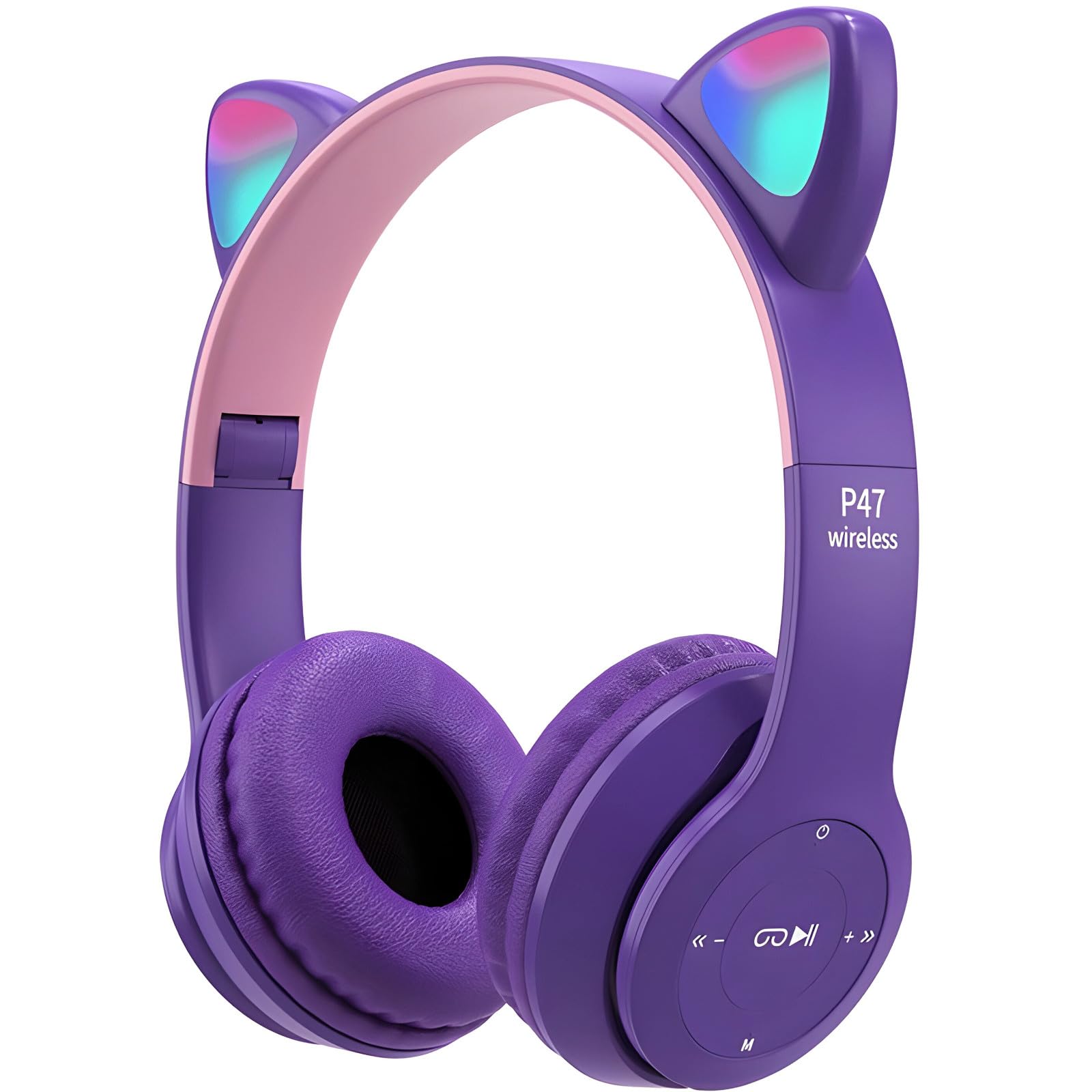 Retoo Katzenohren Bluetooth Kopfhörer für Kinder, Kabellos Over-Ear für Schule/Tisch/PC, Mädchen Katzenohr Anime, Violett Angebot bei HelloDeals
