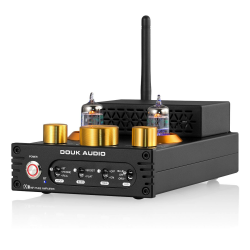 Douk Audio X1 Röhrenverstärker, HiFi Bluetooth 5.0 Verstärker, GE5654 Valve Stereo Audio Amplifier, MM Phonoverstärker, 160Wx2 TDA7498E Chip, Treble & Bass Control Knob Angebot bei HelloDeals