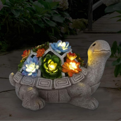 Solar Gartenfiguren Schildkröte Gartendeko für Draußen, mit Sukkulenten und 7 LED Leuchten Home Balkon Dekoration, Figur Kawaii Geschenke für Frauen/Mama Deko für Zimmer Terrasse 1.schildkröte Angebot bei HelloDeals