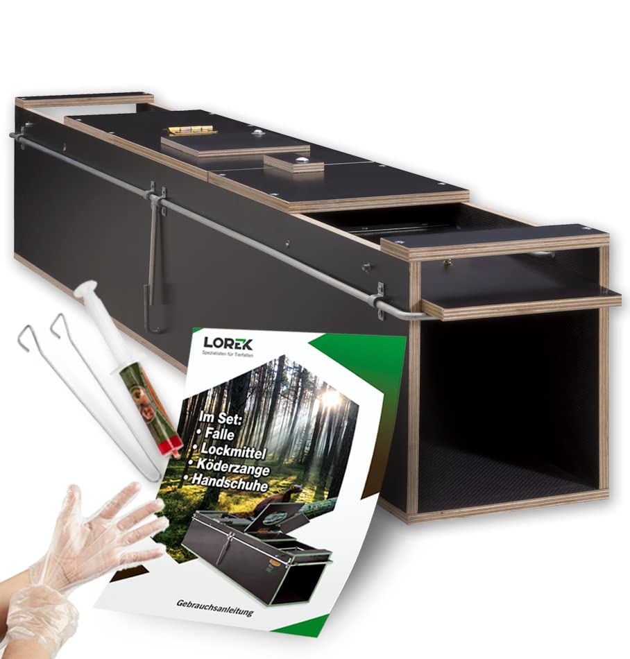 Marderfalle 120cm inkl Lockmittel Holzfalle Lebendfalle Kastenfalle Tierfalle Marderabwehr Falle Marder Braun Angebot bei HelloDeals