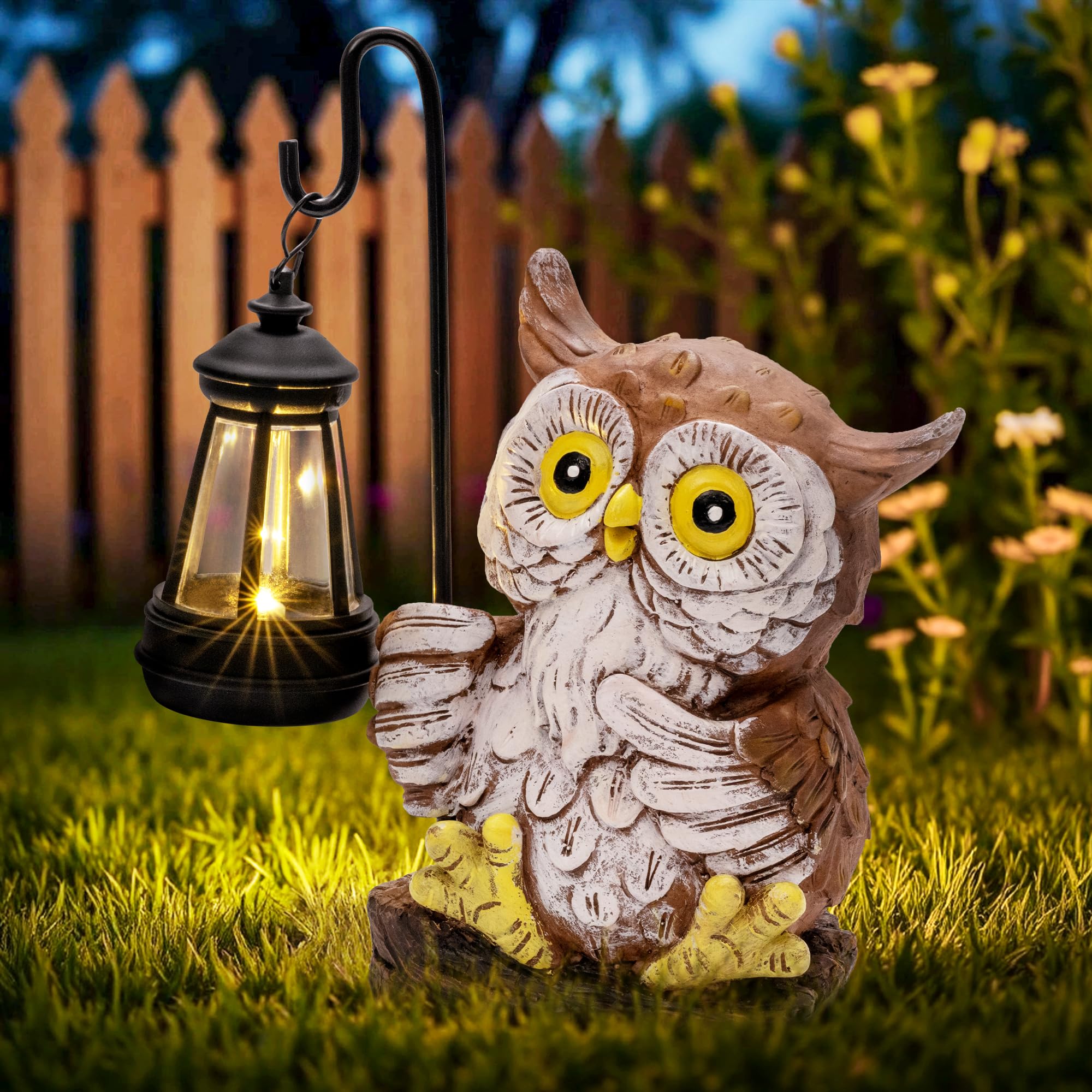 GIGALUMI Geschenke für Mama, Eulen Figuren mit Solar Laterne, einzigartige Gartendeko Geburtstagsgeschenk für Frauen, Eulen Geschenke, Sole eulen Deko für Draußen, Terrasse, Outdoor, Hof Angebot bei HelloDeals