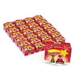 Bull & Bear 25er Set Mini Pflanzset 'Frohe Weihnachten' mit Samen für Stern des Orients im Topf 4,5cm, Chrysantheme Anzuchtset mit Pflegeanleitung 25 Stück Frohe Weihnachten' Stern des Orients Angebot bei HelloDeals