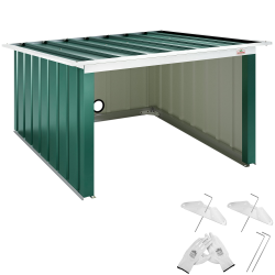 Gardebruk® Mähroboter Garage 89x90x54cm Pultdach Metall Wetterbeständig Dach klappbar 4X Erdanker Carport Regenschutz Rasenroboter Grün 89x90x54cm Grün Angebot bei HelloDeals