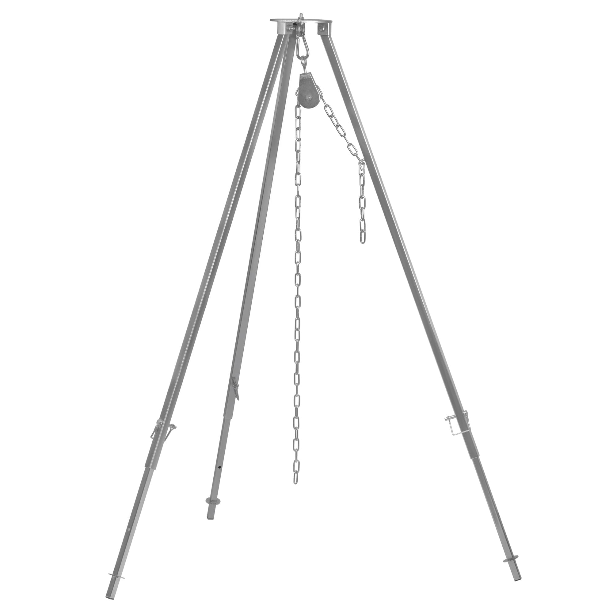 BBQ-Toro Dreibein Grill | 110-175 cm | Dreibein für Feuerschale, Dreibein für Schwenkgrill | Eisen Dreibein Gestell, Grillständer | Hängegrill, Grillgestell, Dreibeingrill mit Kette verzinktes Eisen Angebot bei HelloDeals