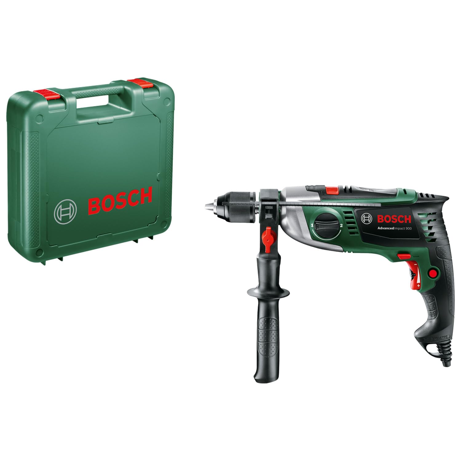 Bosch Home and Garden Schlagbohrmaschine AdvancedImpact 900 (Zusatzhandgriff, Tiefenanschlag, Koffer, 900 Watt), 0603174000 Angebot bei HelloDeals