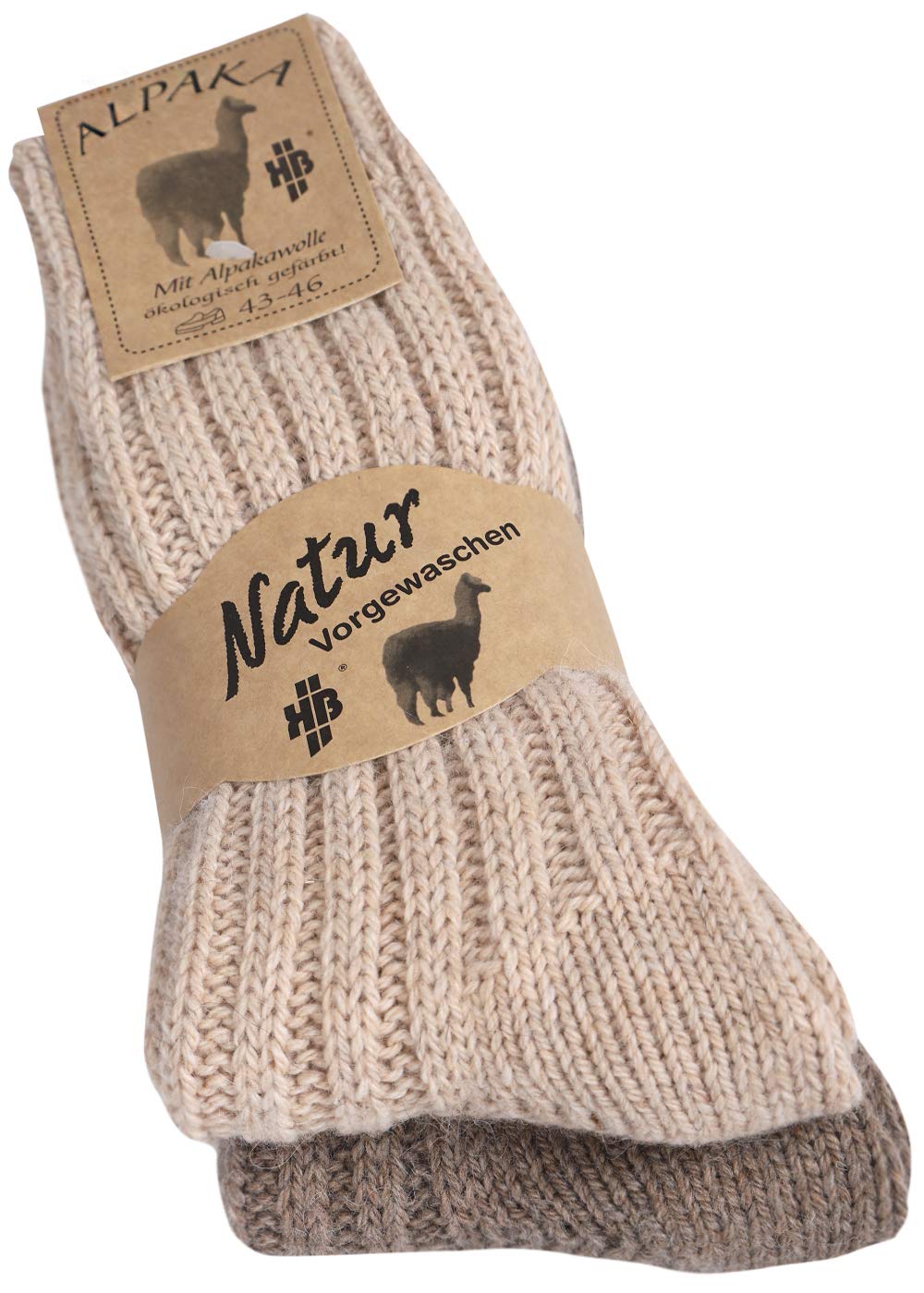 2 Paar Alpaka Socken Damen & Herren, warme Wollsocken aus Alpakawolle, flauschige Wintersocken, dicke Kuschelsocken & Thermosocken KB-Socken 39-42 501-F3A-BB Angebot bei HelloDeals