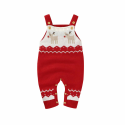 mimixiong Babyspielanzug Weihnachten Overalls Gestrickte Rentier Sling Outfit Kleidung 80 Rot Angebot bei HelloDeals