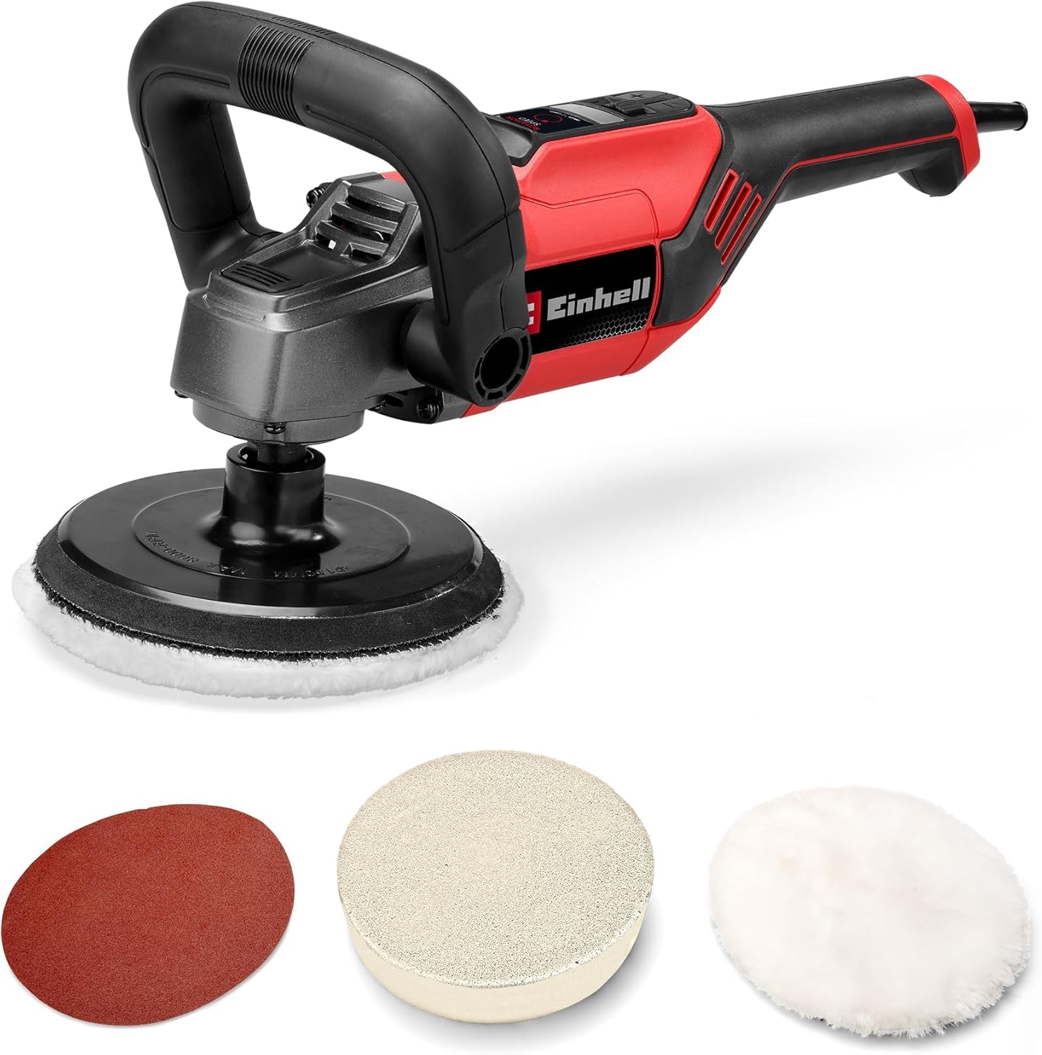 Einhell Polier- und Schleifmaschine CC-PO 1100/150 CE (1100 W, Ø 150 mm Polierteller, Drehzahlelektronik 500 - 3.500 min-1, Konstantelektronik, Kletthaftung, inkl. Zubehör) Angebot bei HelloDeals