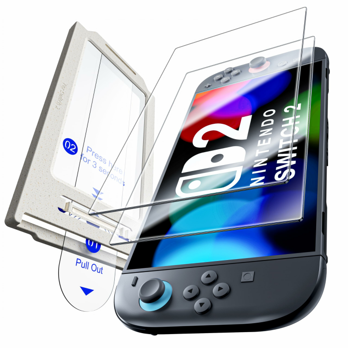 Hoerrye für Nintendo Switch 2 für Panzerglas - 2025 Switch2 Schutzfolie, HD klar [Blasenfreie Auto-Staubentfernung] Splitterfest, Kratzfest, Berührungsempfindlich, 2 Stück Angebot bei HelloDeals