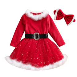 L&ieserram Baby Kleidung Mädchen Weihnachten Outfits Kleinkind Babykleidung Set Weihnachtsoutfit Festlich Kleid Weihnachtskleid Santa Outfit Baby Weihnachten Geschenk 4-5 Jahre Santa I Angebot bei HelloDeals