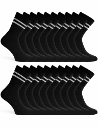 Basic Treasure 20 Paar Tennissocken Herren & Damen, Sportsocken Baumwolle, Atmungsaktive Tennis Crew Socken 43-46 Schwarz Angebot bei HelloDeals