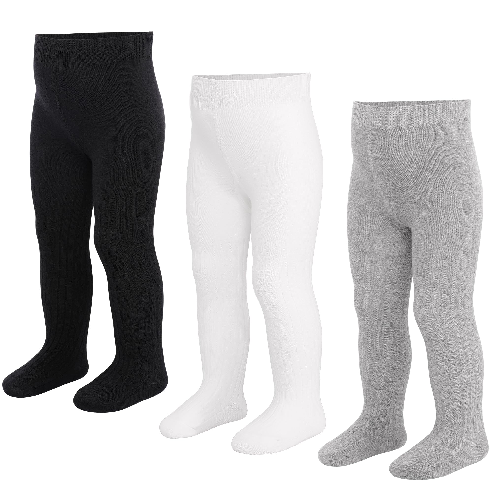 Baby Mädchen Strumpfhose Jungen Baumwolle Kinderstrumpfhose Kinder Strumpfhosen Warme Strümpfe Leggings für Mädchen 6 Monate-6 Jahre. #1 schwarz, weiß, grau 2-4 Jahre Angebot bei HelloDeals