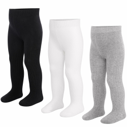 Baby Mädchen Strumpfhose Jungen Baumwolle Kinderstrumpfhose Kinder Strumpfhosen Warme Strümpfe Leggings für Mädchen 6 Monate-6 Jahre. #1 schwarz, weiß, grau 2-4 Jahre Angebot bei HelloDeals