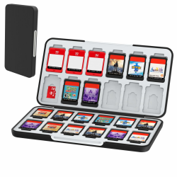 HEIYING Game Card Aufbewahrungsbox für Switch 2 (2025) / Switch OLED / Lite,Tragbar Schwarz Speicherkartenhalter mit 24 Game Card Slots und 24 Micro SD Cards Slots Angebot bei HelloDeals