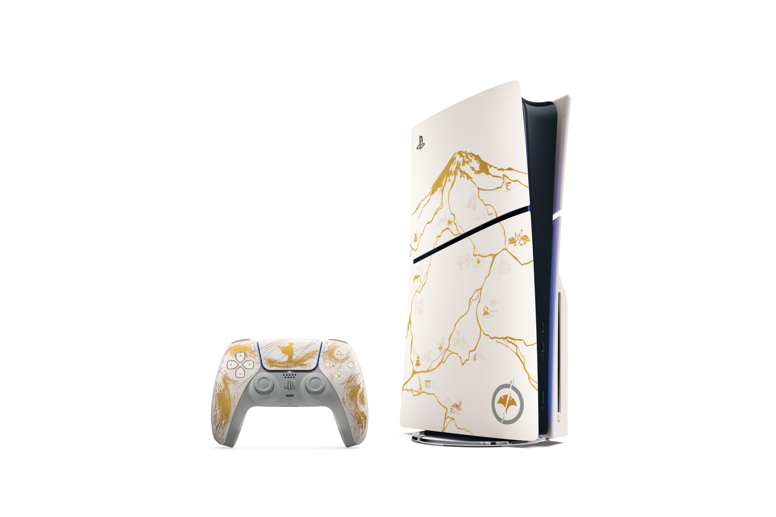PlayStation 5 Konsole - Ghost of Yōtei Gold Limited Edition Bundle (schlank) PlayStation 5 Konsole PS5 mit Ghost of Yotei Angebot bei HelloDeals