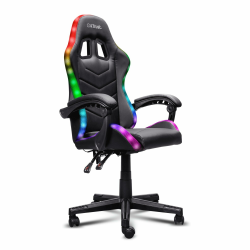 GXTrust 704 Roniq Gaming Stuhl LED, 178 Farben und Effekten, Gepolsterte Armlehnen, Verstellbare Höhe und Rückenlehne, Gaming Chair Schreibtischstuhl mit RGB-Beleuchtung, Schwarz Angebot bei HelloDeals
