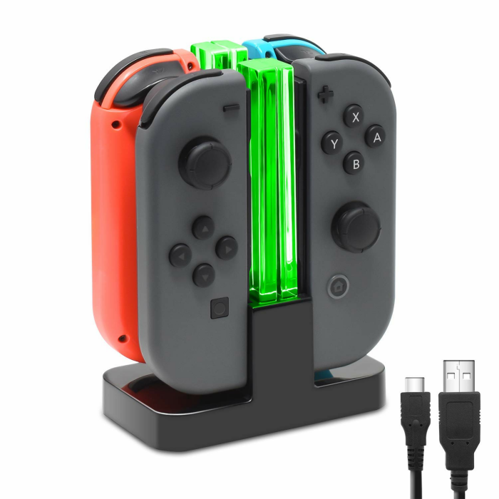 FASTSNAIL Ladestation für Switch Controller, Kompatibel mit Nintendo Switch&Switch OLED，Controller Ladestation Kompatibel mit JoyCons Schwarz Angebot bei HelloDeals
