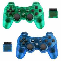 Achort 2er-Pack Wireless Controller für Sony PS2 Playstation 2.4G Gamepad Joystick Remote mit Dual Shock Vibration Sensitive Control Wirelless Angebot bei HelloDeals