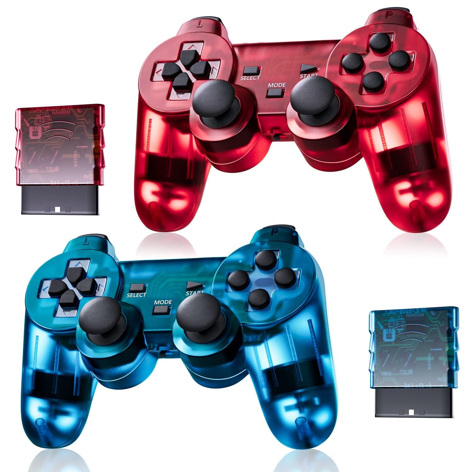 LeonDesigns Classic Wireless Controller für P-s2/D-S2/Pc - (ClearRed und ClearBlue) Angebot bei HelloDeals