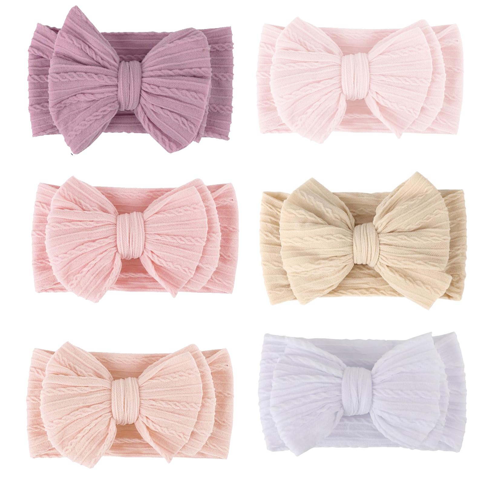 3 Stück Baby Turban Stirnband Baby Mädchen Nylon Stirnbänder Schleife Stirnband Weiche Schleife Kopfbedeckung Elastische Haarbänder für Neugeborene, Kleinkinder (6pcs Pink, eine Größe) 6pcs Pink eine Größe Angebot bei HelloDeals