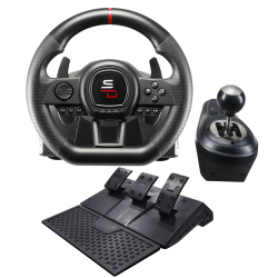 SUBSONIC Superdrive - GS650-X lenkrad mit manuellem Schalthebel, 3 Pedalen und Schaltpaddles für Xbox Serie X/S, PS4, Xbox One (programmierbar) Angebot bei HelloDeals
