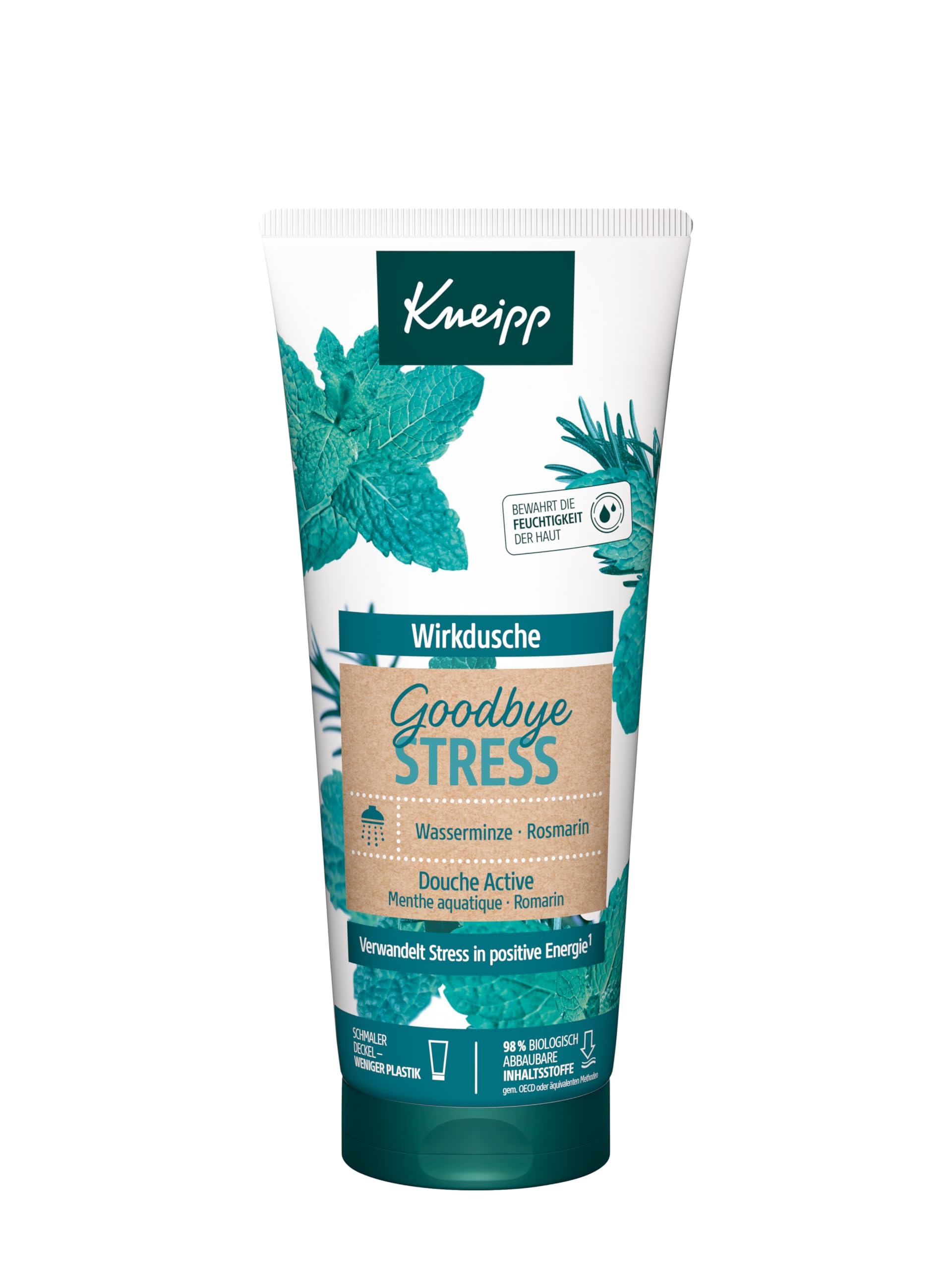 Kneipp Wirkdusche Goodbye Stress - feuchtigkeitsspendendes Duschgel mit ätherischen Ölen aus Rosmarin & Wasserminze für mehr Energie - vegan - ohne Mikroplastik - 200ml Türkis 200 ml (1er Pack) Angebot bei HelloDeals