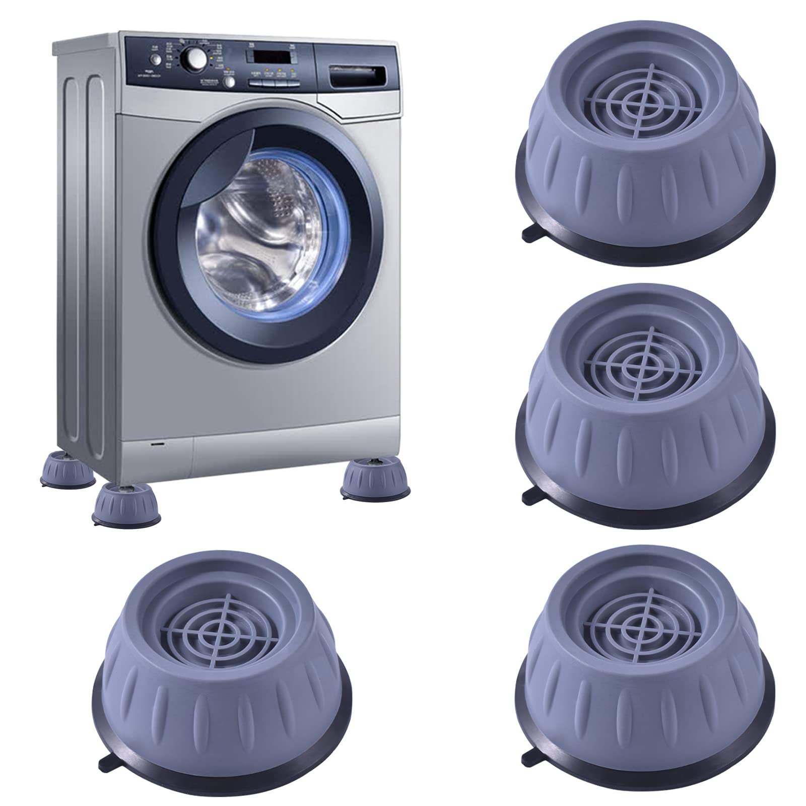 Nutabevr 4 Stück Waschmaschine Füße Pad,Antivibrationsmatte Waschmaschine Füße,Universal Waschmaschine Fußpolster Antirutschmatte,Schwingungsdämpfer für Waschmaschine Trockner,Kühlschrank,Tisch Angebot bei HelloDeals