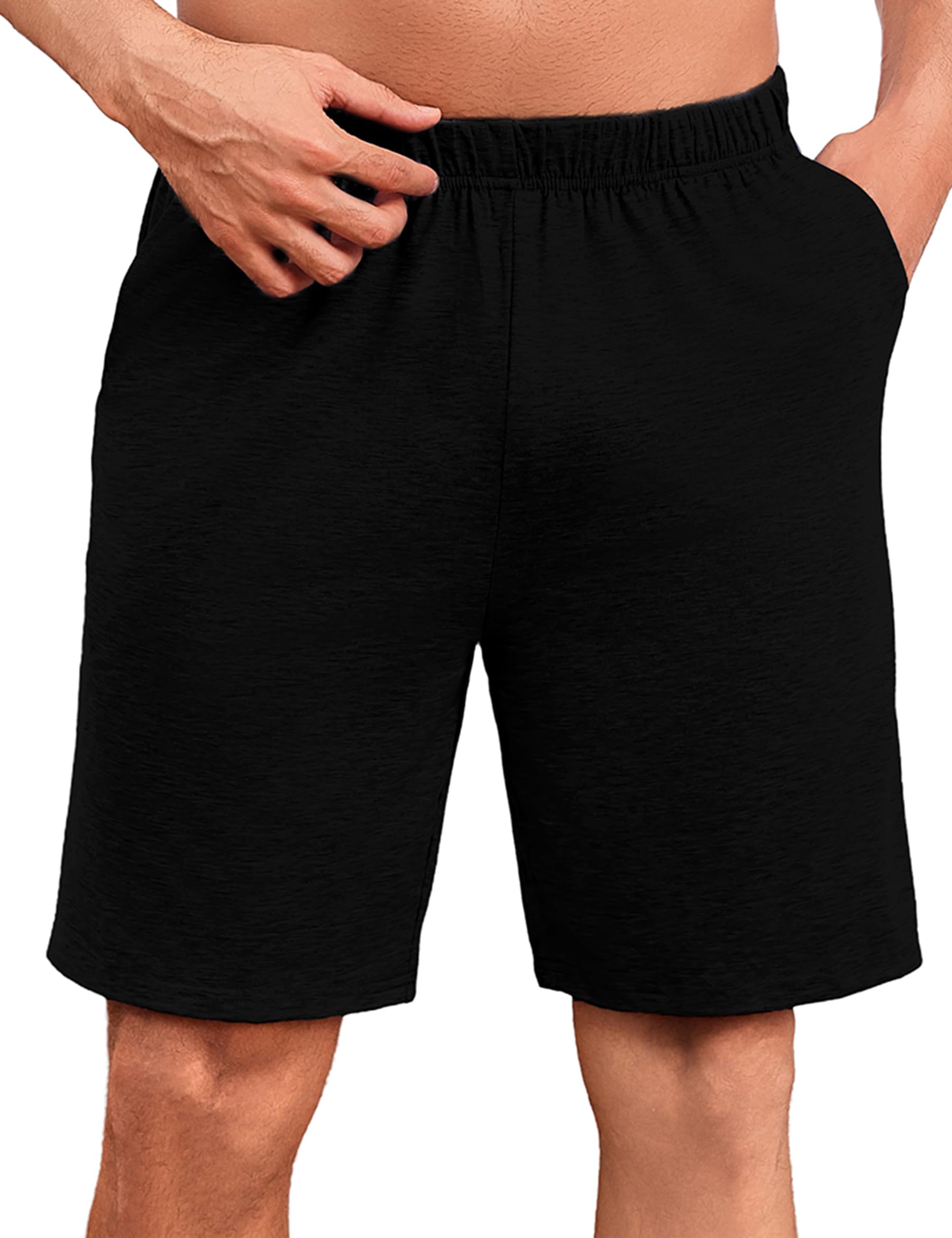 Uniexcosm Schlafanzughose Herren Kurz Sommer Schlafshorts Pyjamahose Baumwolle Bermudahose Shorty Schlafhose für Männer Schwarz L Angebot bei HelloDeals